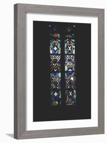 Star of David in Stained Glass Church Window, Barcelona, Spain-null-Framed Photographic Print