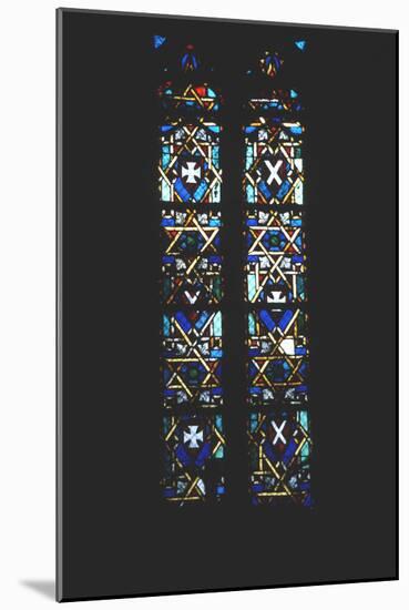 Star of David in Stained Glass Church Window, Barcelona, Spain-null-Mounted Photographic Print