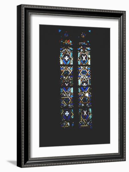 Star of David in Stained Glass Church Window, Barcelona, Spain-null-Framed Photographic Print