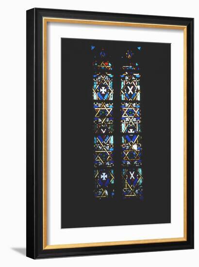 Star of David in Stained Glass Church Window, Barcelona, Spain-null-Framed Photographic Print