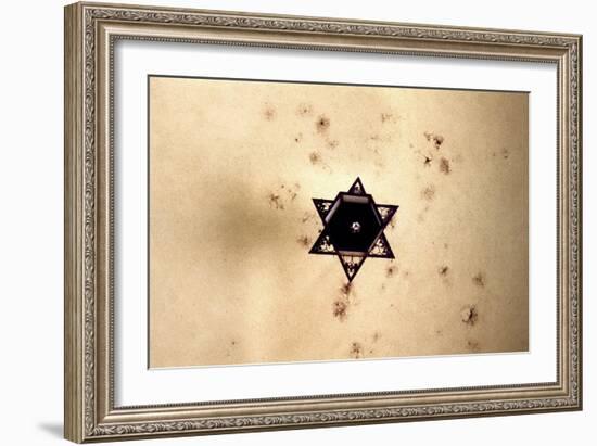 Star of David in Synagogue Budapest, Hungary-null-Framed Photo