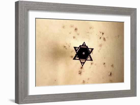 Star of David in Synagogue Budapest, Hungary-null-Framed Photo