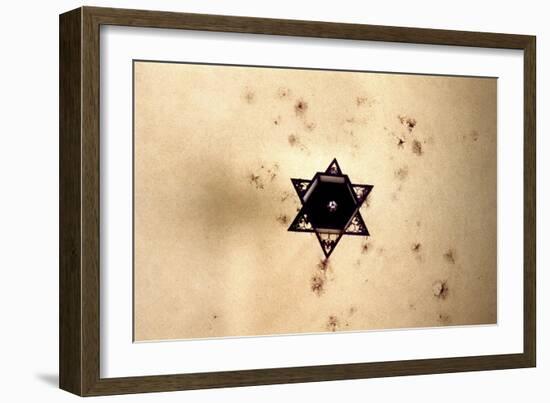 Star of David in Synagogue Budapest, Hungary-null-Framed Photo