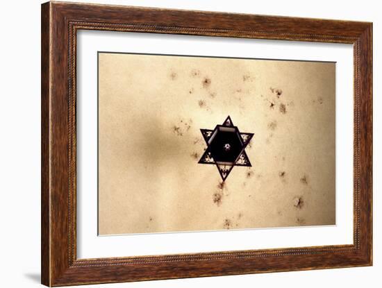 Star of David in Synagogue Budapest, Hungary-null-Framed Photo