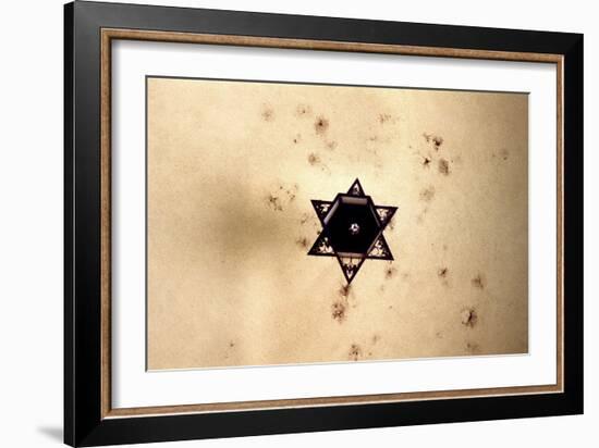 Star of David in Synagogue Budapest, Hungary-null-Framed Photo