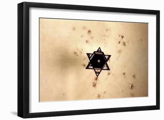 Star of David in Synagogue Budapest, Hungary-null-Framed Photo