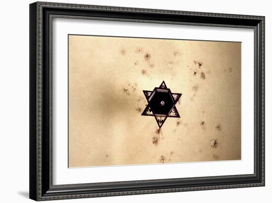 Star of David in Synagogue Budapest, Hungary-null-Framed Photo