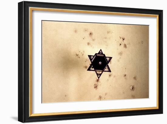 Star of David in Synagogue Budapest, Hungary-null-Framed Photo