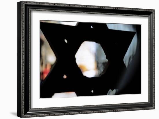 Star of David on Synagogue in Budapest Hungary-null-Framed Photo