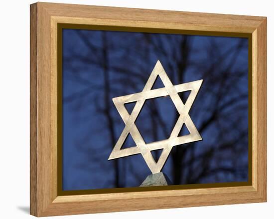 Star of David on Top of a Gravestone, Bagneux, Hauts-De-Seine, France, Europe-null-Framed Premier Image Canvas