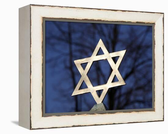 Star of David on Top of a Gravestone, Bagneux, Hauts-De-Seine, France, Europe-null-Framed Premier Image Canvas