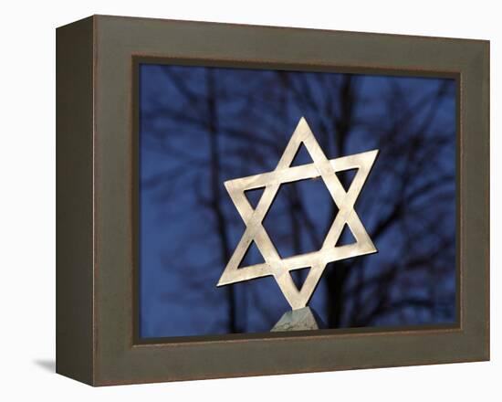 Star of David on Top of a Gravestone, Bagneux, Hauts-De-Seine, France, Europe-null-Framed Premier Image Canvas