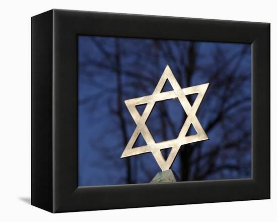 Star of David on Top of a Gravestone, Bagneux, Hauts-De-Seine, France, Europe-null-Framed Premier Image Canvas