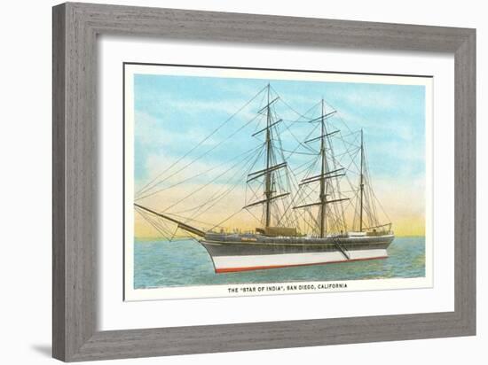 Star of India, Tall Ship, Maritime Museum, San Diego, California-null-Framed Art Print