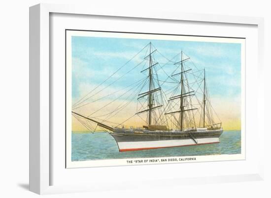 Star of India, Tall Ship, Maritime Museum, San Diego, California-null-Framed Art Print