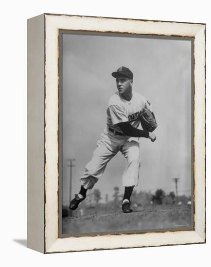 Star Pitcher Ned Garver Throwing Ball-Ed Clark-Framed Premier Image Canvas