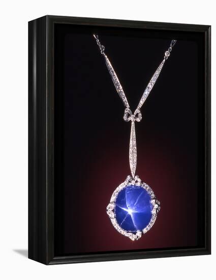 Star Sapphire Necklace-null-Framed Premier Image Canvas
