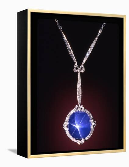 Star Sapphire Necklace-null-Framed Premier Image Canvas