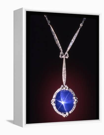 Star Sapphire Necklace-null-Framed Premier Image Canvas