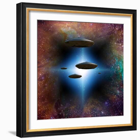 Star Ships Enter through Star Gate-rolffimages-Framed Photographic Print