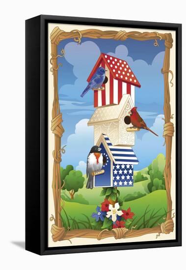 Star spangled birdhouse-Julie Goonan-Framed Premier Image Canvas