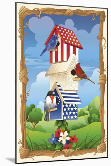 Star spangled birdhouse-Julie Goonan-Mounted Giclee Print