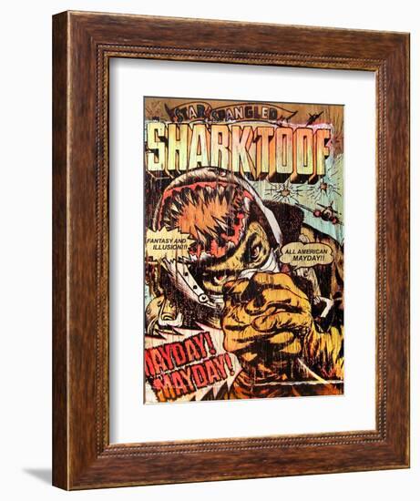 Star Spangled Shark Toof-Shark Toof-Framed Art Print