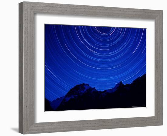 Star Swirls over Masherbrum, Hushe Peaks Area of Karakoram Himalaya, Pakistan-Russell Gordon-Framed Photographic Print