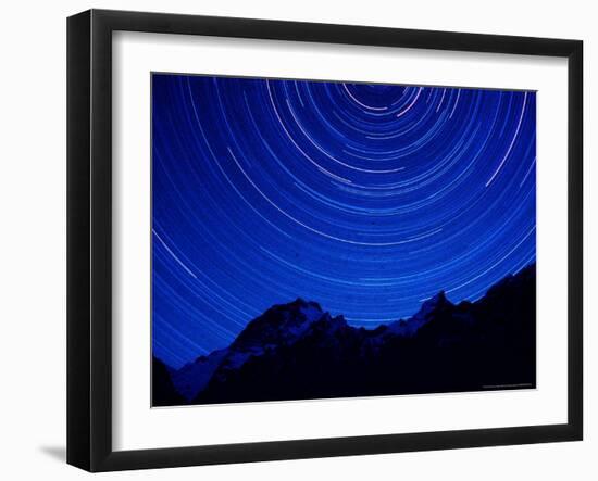 Star Swirls over Masherbrum, Hushe Peaks Area of Karakoram Himalaya, Pakistan-Russell Gordon-Framed Photographic Print