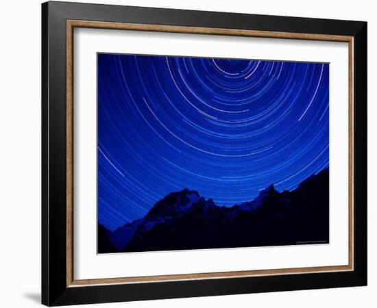 Star Swirls over Masherbrum, Hushe Peaks Area of Karakoram Himalaya, Pakistan-Russell Gordon-Framed Photographic Print