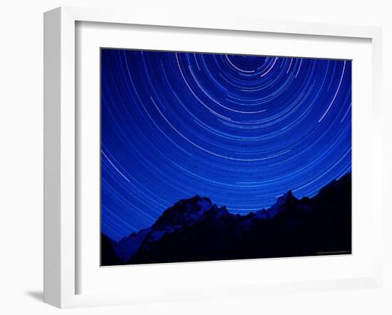 Star Swirls over Masherbrum, Hushe Peaks Area of Karakoram Himalaya, Pakistan-Russell Gordon-Framed Photographic Print