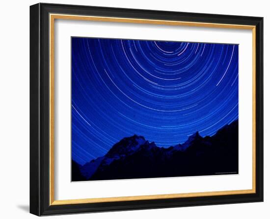 Star Swirls over Masherbrum, Hushe Peaks Area of Karakoram Himalaya, Pakistan-Russell Gordon-Framed Photographic Print