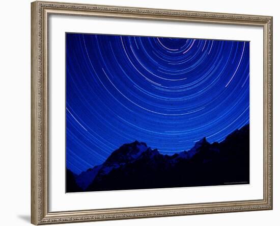 Star Swirls over Masherbrum, Hushe Peaks Area of Karakoram Himalaya, Pakistan-Russell Gordon-Framed Photographic Print