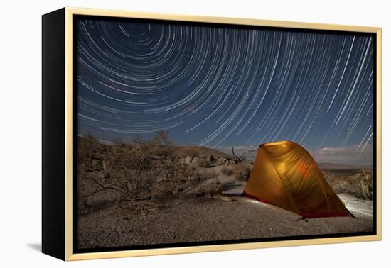 Star Trails Above a Campsite in Anza Borrego Desert State Park, California-null-Framed Premier Image Canvas