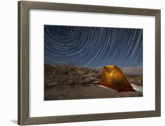 Star Trails Above a Campsite in Anza Borrego Desert State Park, California-null-Framed Photographic Print