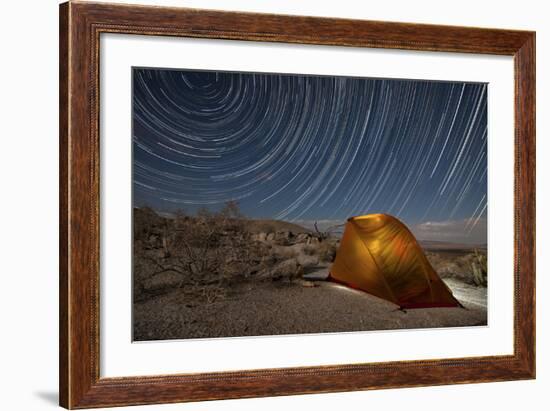 Star Trails Above a Campsite in Anza Borrego Desert State Park, California-null-Framed Photographic Print