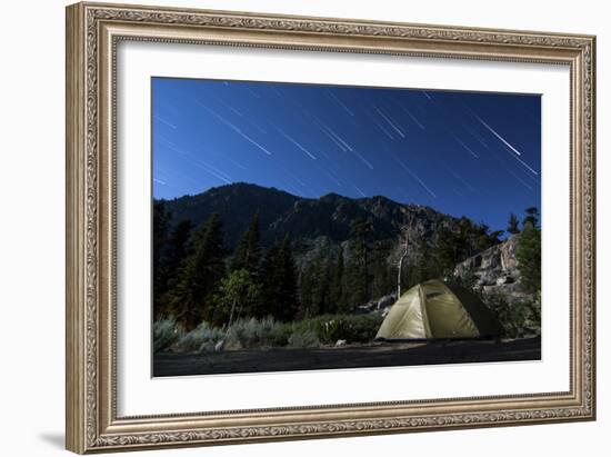 Star Trails and a Lone Tent in the Inyo National Forest, California-null-Framed Photographic Print