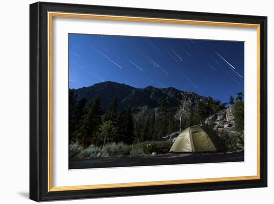 Star Trails and a Lone Tent in the Inyo National Forest, California-null-Framed Photographic Print