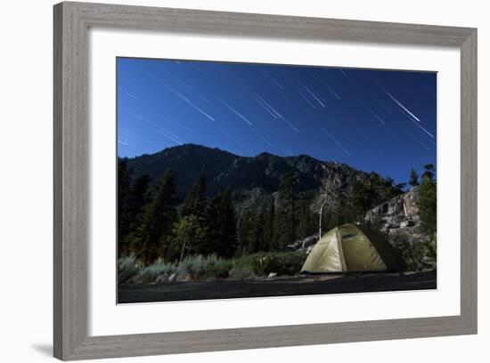 Star Trails and a Lone Tent in the Inyo National Forest, California-null-Framed Photographic Print