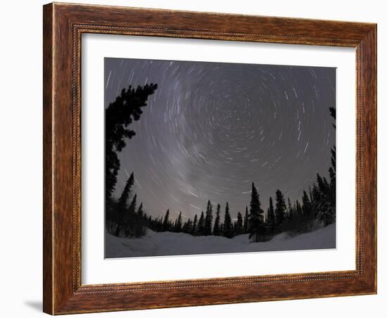 Star Trails and Milky Way-Stocktrek Images-Framed Photographic Print