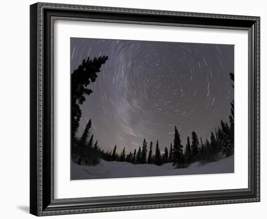 Star Trails and Milky Way-Stocktrek Images-Framed Photographic Print