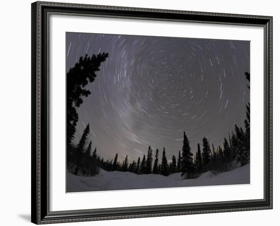 Star Trails and Milky Way-Stocktrek Images-Framed Photographic Print