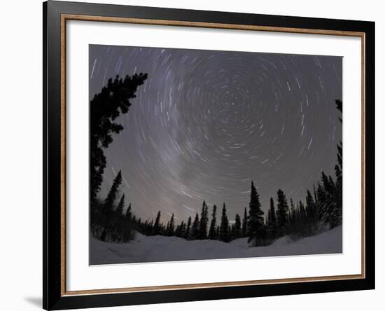 Star Trails and Milky Way-Stocktrek Images-Framed Photographic Print