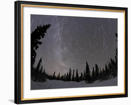 Star Trails and Milky Way-Stocktrek Images-Framed Photographic Print