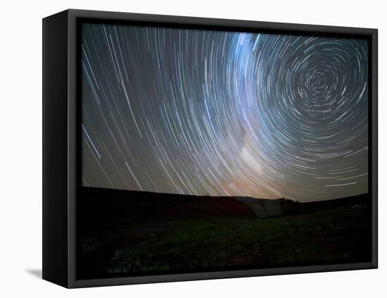Star Trails around the South Celestial Pole, Somuncura, Argentina-Stocktrek Images-Framed Premier Image Canvas