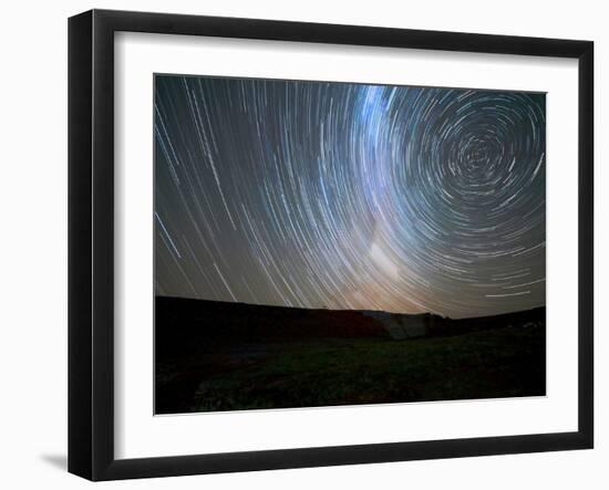 Star Trails around the South Celestial Pole, Somuncura, Argentina-Stocktrek Images-Framed Photographic Print