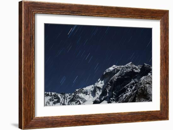 Star trails in the Manaslu region, Nepal, Himalayas, Asia-Alex Treadway-Framed Photographic Print