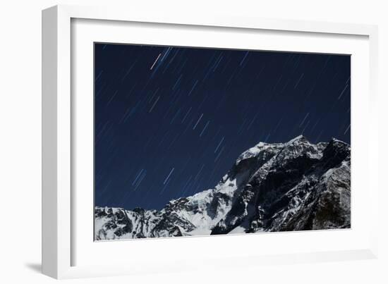 Star trails in the Manaslu region, Nepal, Himalayas, Asia-Alex Treadway-Framed Photographic Print