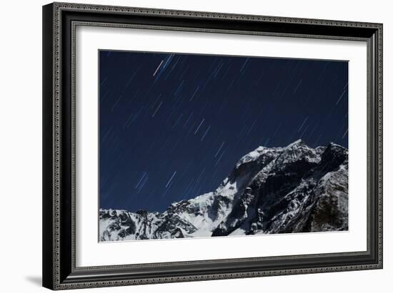 Star trails in the Manaslu region, Nepal, Himalayas, Asia-Alex Treadway-Framed Photographic Print