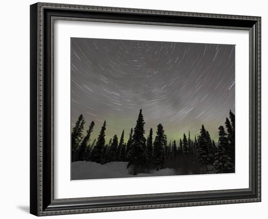 Star Trails, Milky Way and Green Aurora-Stocktrek Images-Framed Photographic Print